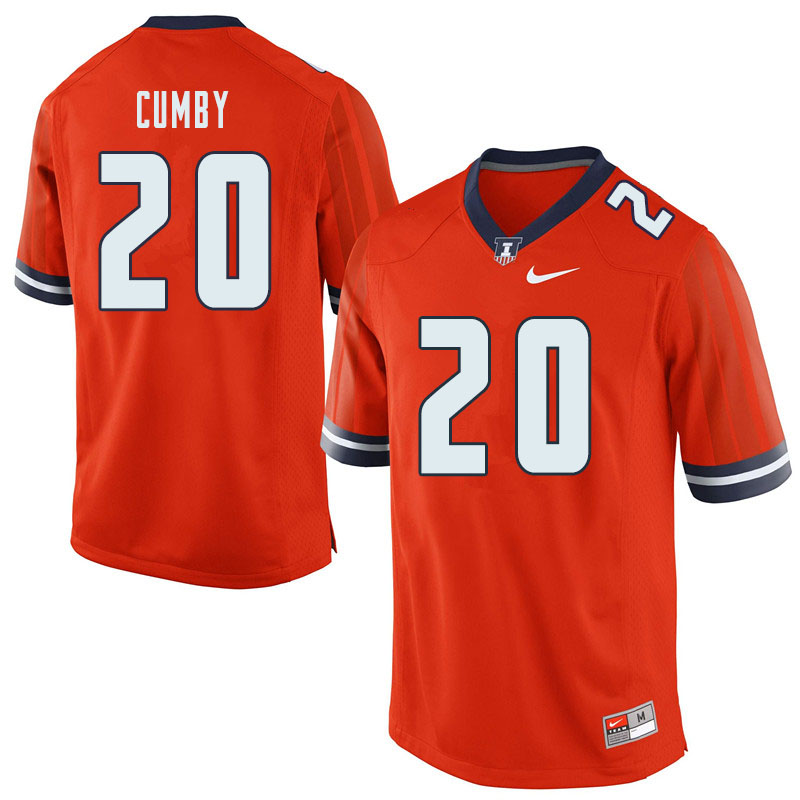 Men #20 Kyron Cumby Illinois Fighting Illini College Football Jerseys Sale-Orange